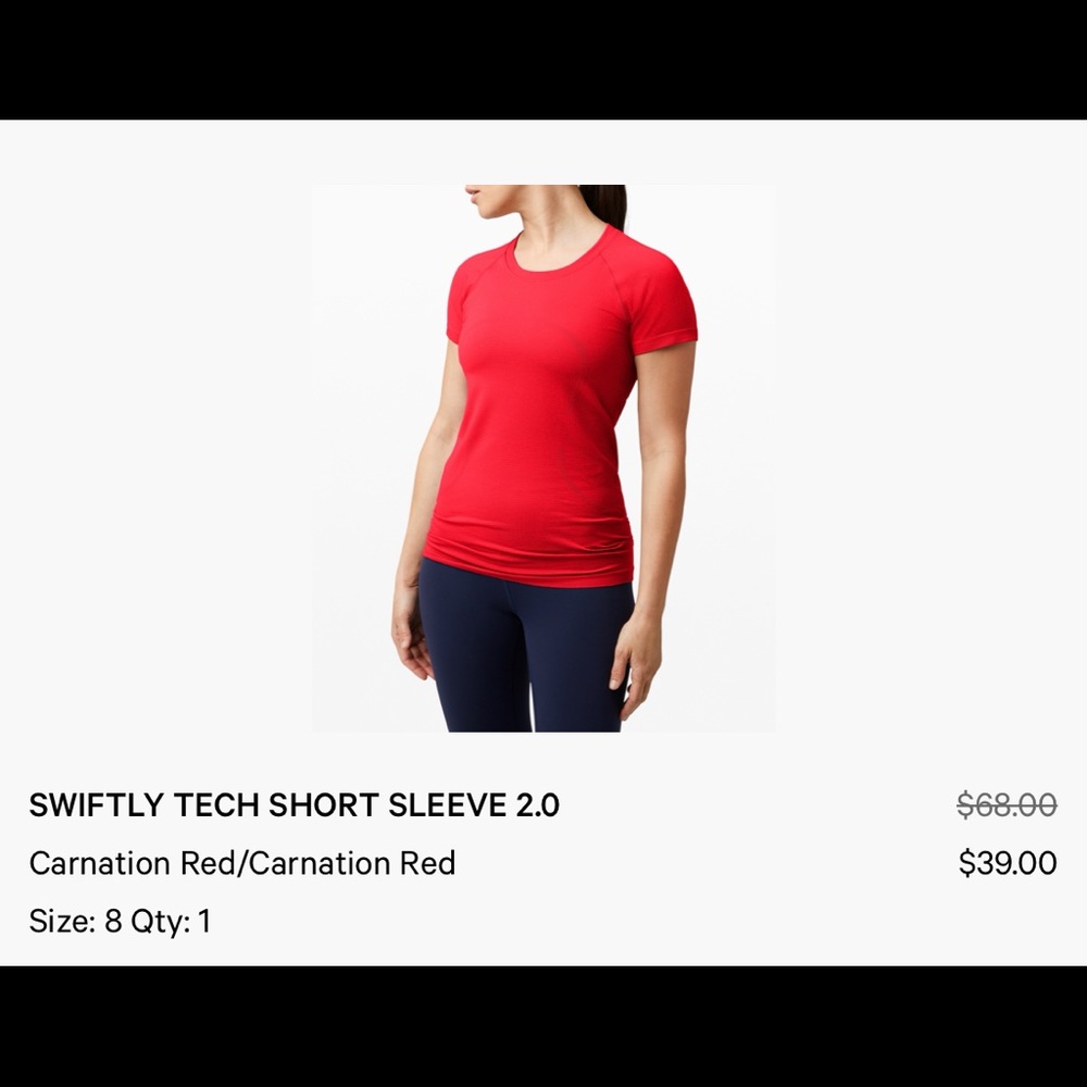 NWT Lululemon Swiftly Tech SS 2.0 size 8